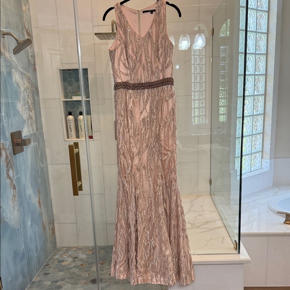 Jay Godfrey Blush Gown with Beaded Waist - Picture 2 of 11